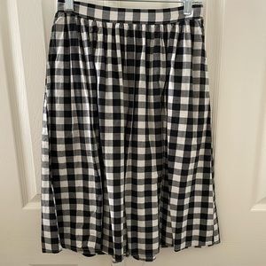 Bobeau Black and White Checkered Skirt